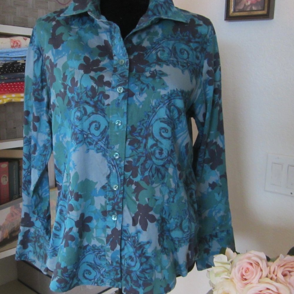 COLDWATER CREEK - SZ PL(14-16) - Turquoise blouse